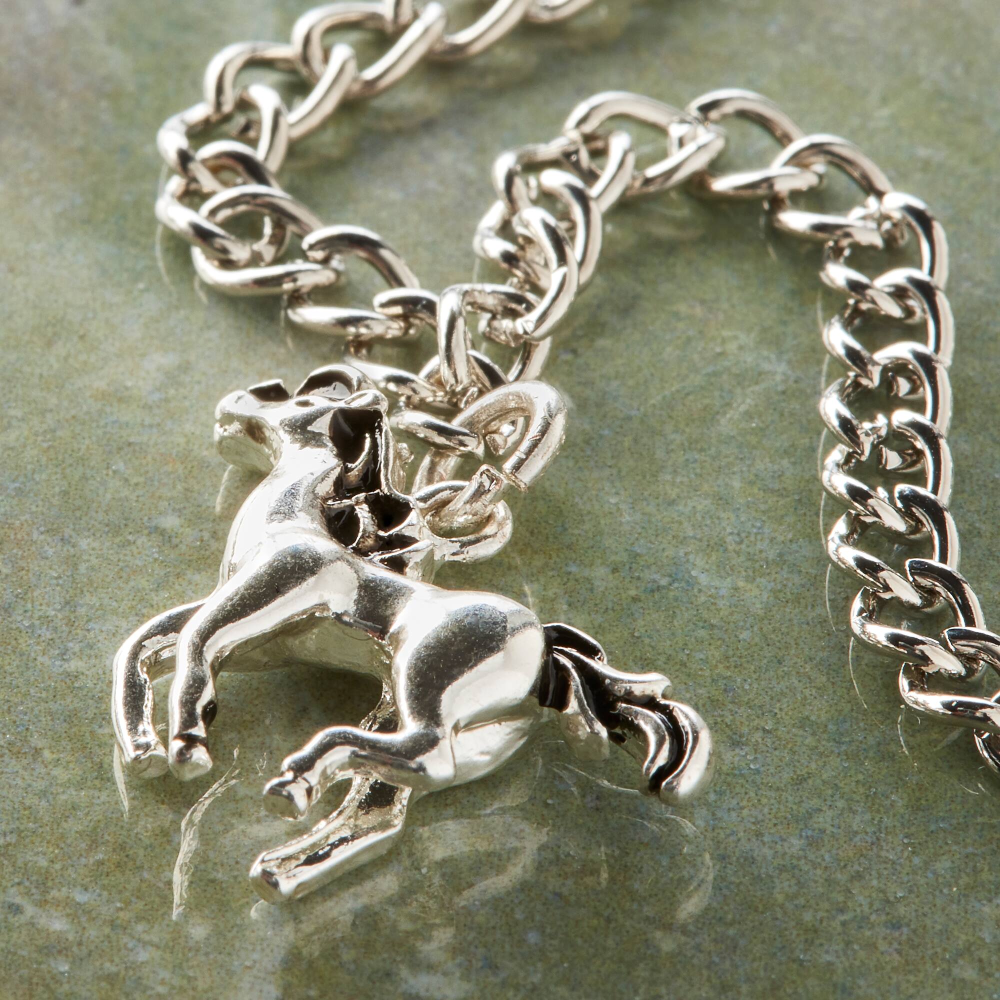Antique Silver Plated Horse Charm by Bead Landing™